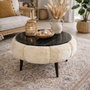 Atelier Del Sofa Papatya 60 - Crema, Mármol Negro